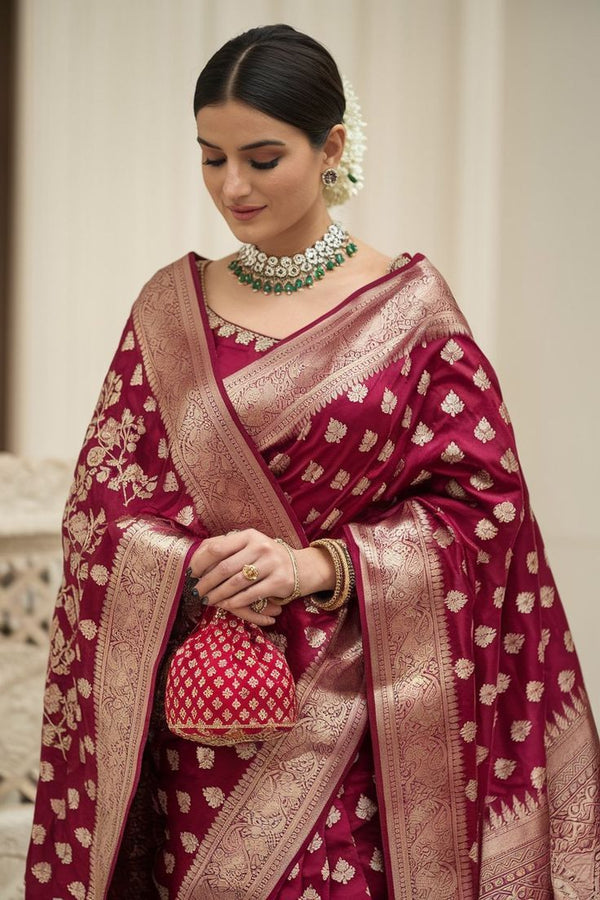 Classic Coral Kanjivaram with Zari Border