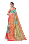 Classic Coral Kanjivaram with Zari Border